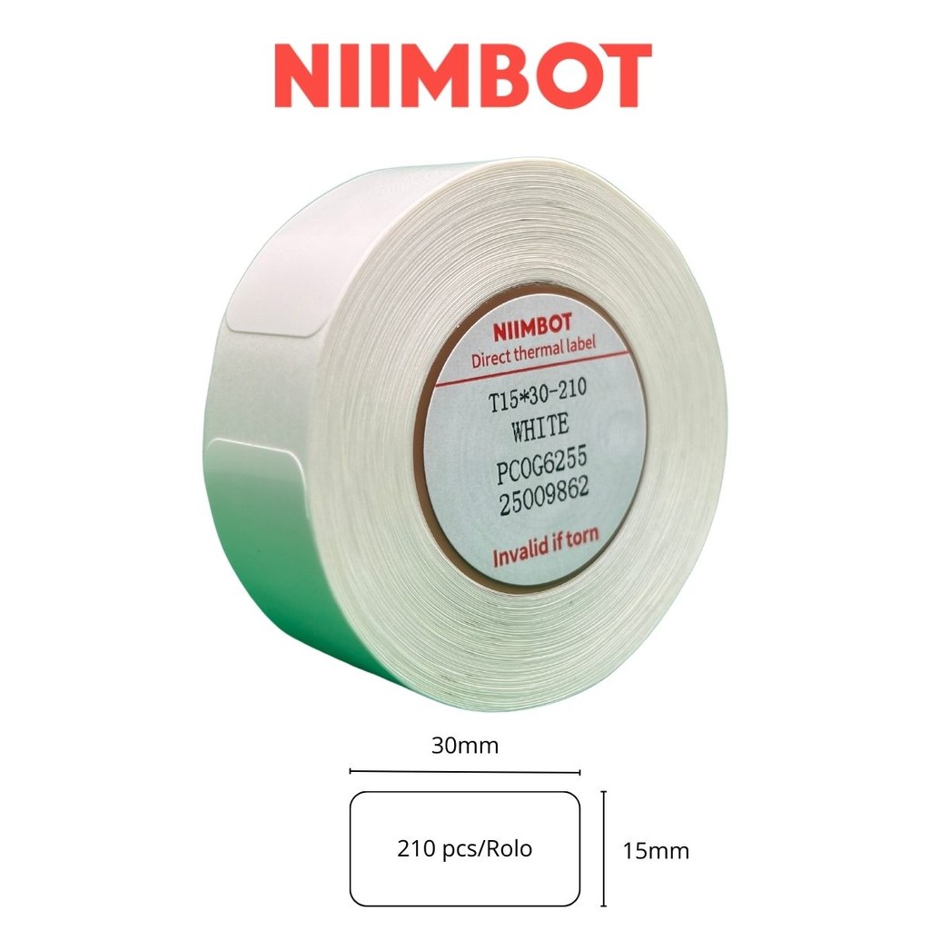 Rolo Etiquetas 15X30 (210) Niimbot P/ Impressora D110 D11 D101