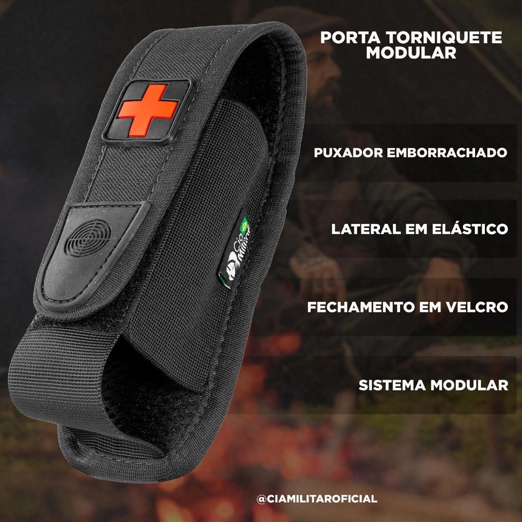 Porta Torniquete Modular Tático Cia Militar Para Colete ou Cinto - APH Tático Primeiros Socorros