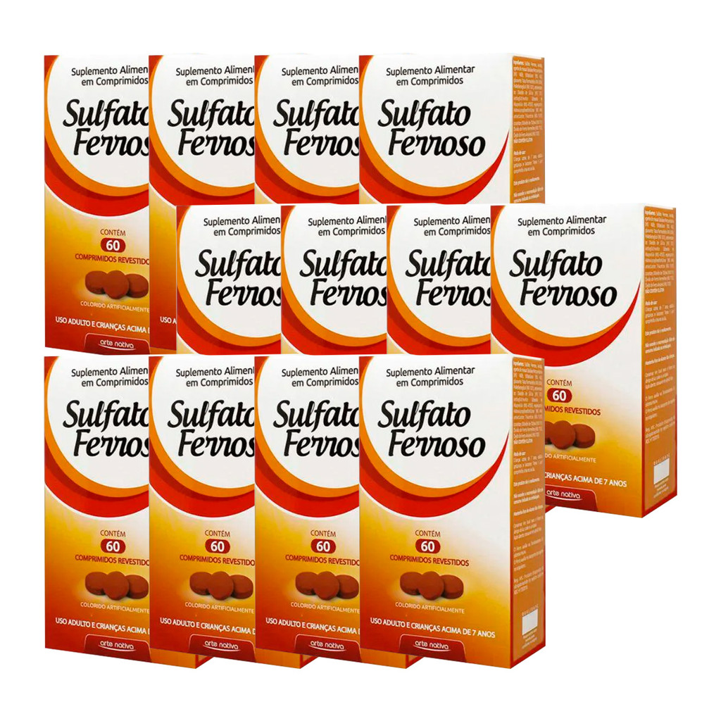 Kit 12 und Sulfato Ferroso Arte Nativa 60 cpr