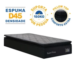 Colchão de Espuma D45 Pillow Top Suport Prime Solteiro 88cm