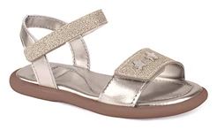 Sandália Infantil Feminina WorldColors Fofura Doura Glitter Estrela Palmilha Conforto Ajustável
