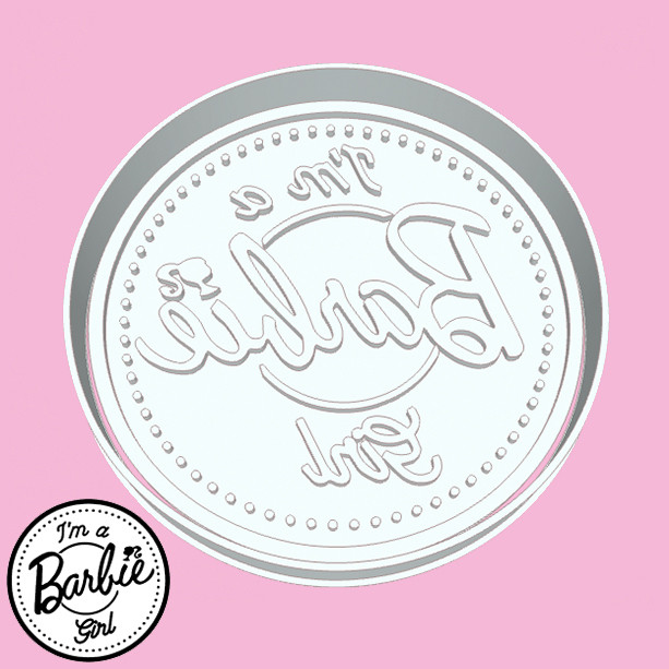 Cortador de Biscoito BARBIE - LOGOTIPO DA BARBIE SOU UMA GAROTA BARBIE