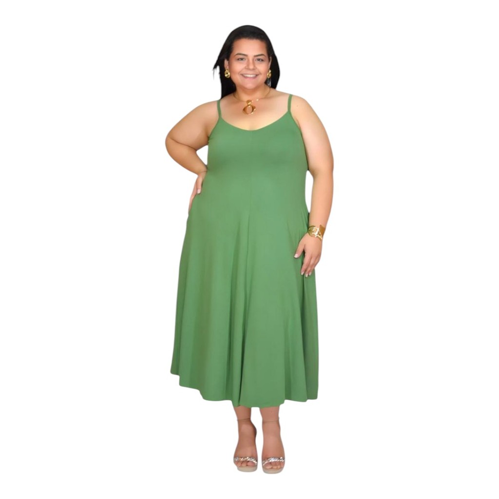 Vestido Plus Size Cor Verde Menta Marca Autentika para Mulheres Modernas Tamanho GG