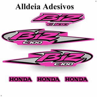 Kit 3 Faixas Adesivas - Biz 100 KS ES 2005 05 Pink Vermelha Rosa Azul Verde em Oferta na Shopee