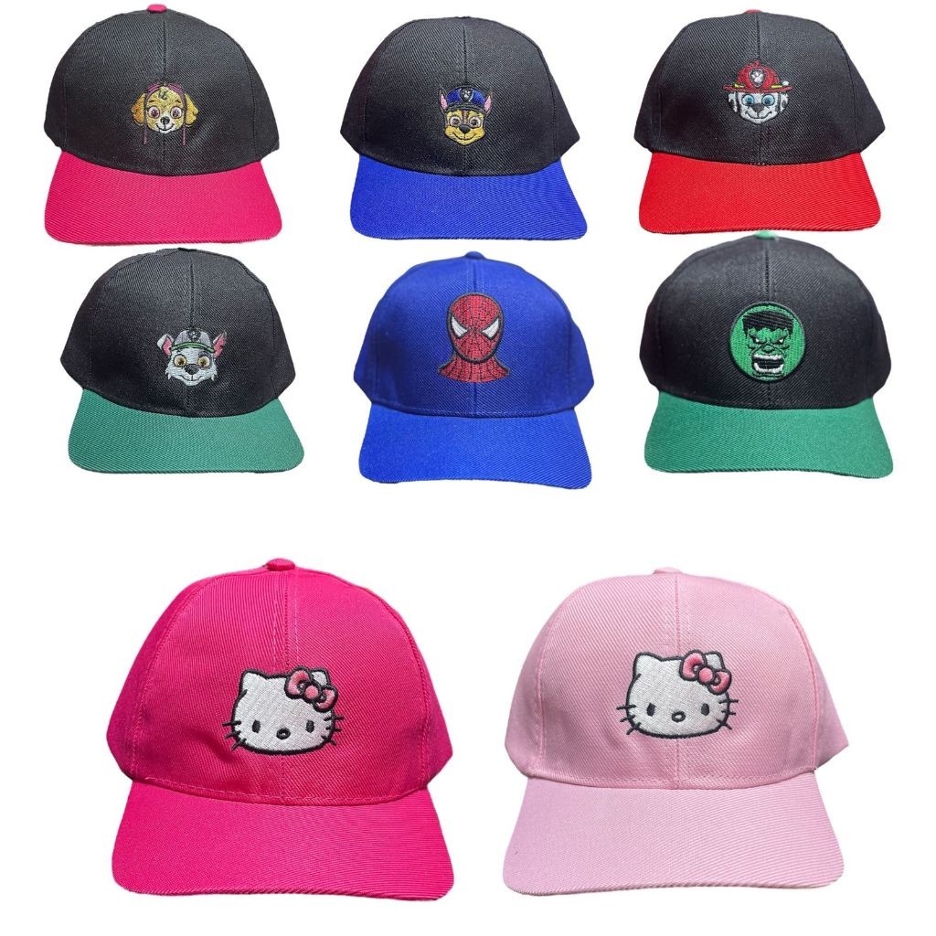 Boné Infantil Bordado Juvenil de 4 a 10 anos Boné Hello Kitty Batman Sonic