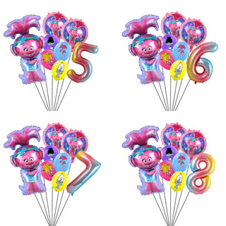 O Novo Conjunto De Balões Trolls Folha De Alumínio Número Balão Decoração De Aniversário Lembrancinha De Festa em Oferta na Shopee