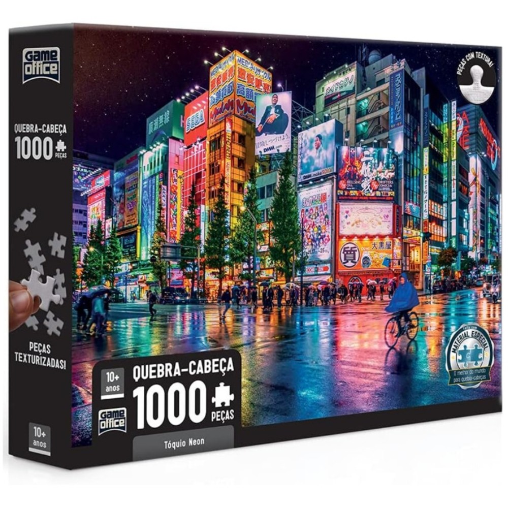 QUEBRA CABEÇA TÓQUIO NEON 1000 PEÇAS TOYSTER PUZZLE PAISAGEM PONTO TURÍSTICO JAPÃO PRÉDIOS TEXTURADA em Oferta na Shopee