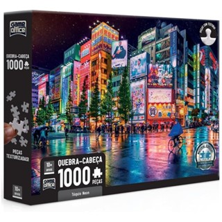 QUEBRA CABEÇA TÓQUIO NEON 1000 PEÇAS TOYSTER PUZZLE PAISAGEM PONTO TURÍSTICO JAPÃO PRÉDIOS TEXTURADA em Oferta na Shopee