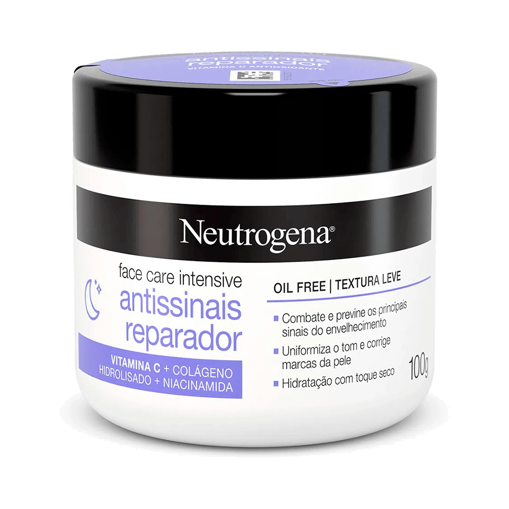 Hidratante Facial Neutrogena Antissinais Reparador Face Care Intensive Com 100g em Oferta na Shopee