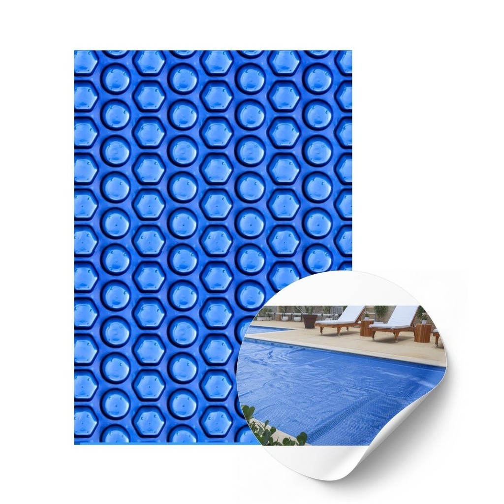 Capa Térmica Piscina 5x4 Atco 300 micras Blue Lona 4x5 Manta Plástico Grosso Aquecimento Proteção