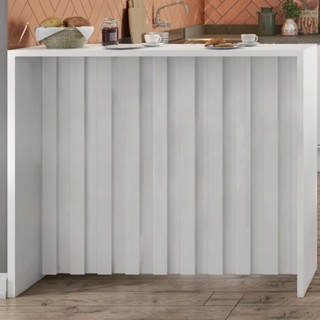 Balcão Ilha Ripado Milla Branco MDF 120cm Carraro em Oferta na Shopee