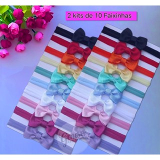 2 Kit de 10 Faixinhas com Laços Para Bebe RN de 0 a 2 anos em Oferta na Shopee