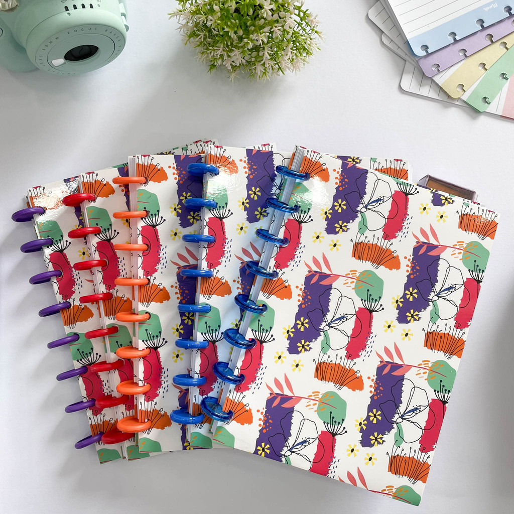 Caderno de discos A5 - Capa Flex - Floral
