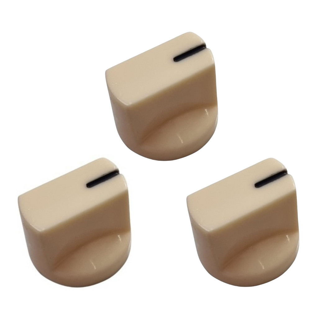Kit 3 Knob Para Pedal Creme Plástico Modelo Nux Ronsani
