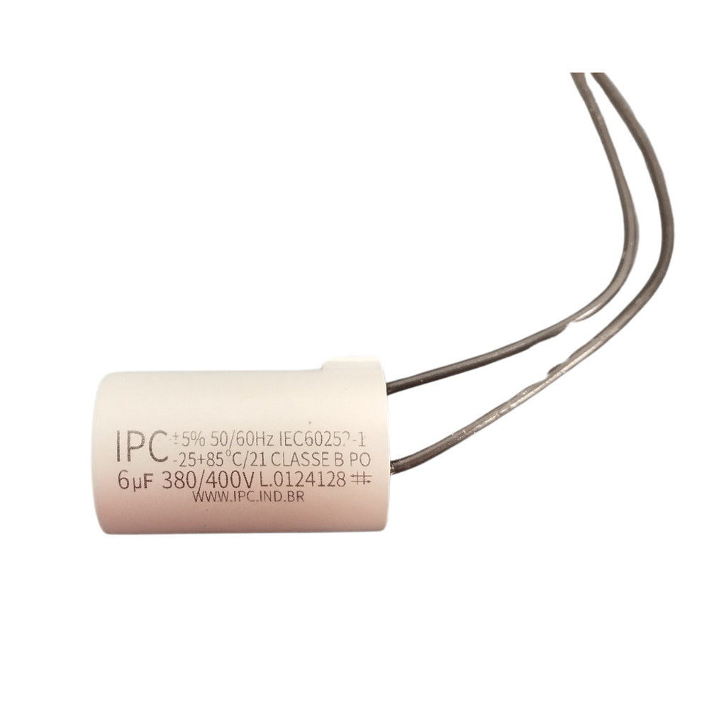 Capacitor P/ Ventilador 2 Fios 6uf 50/60hz 380/400v Ipc