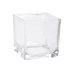 Pote de Vidro Quadrado para Vela - 6x6cm - 1 unidade - Rizzo - Rizzo