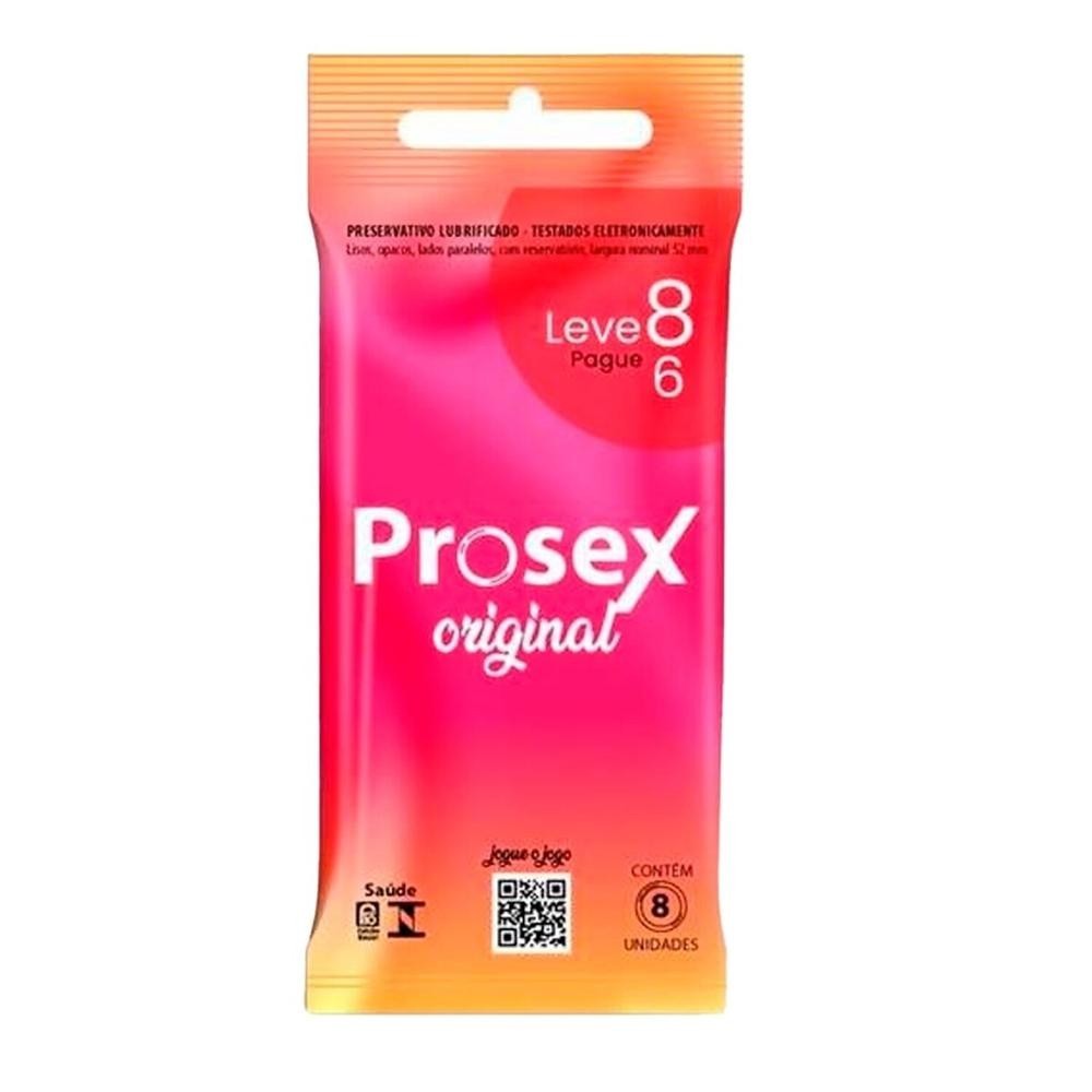 Preservativo Prosex Lubrificado Original 8 Unidades