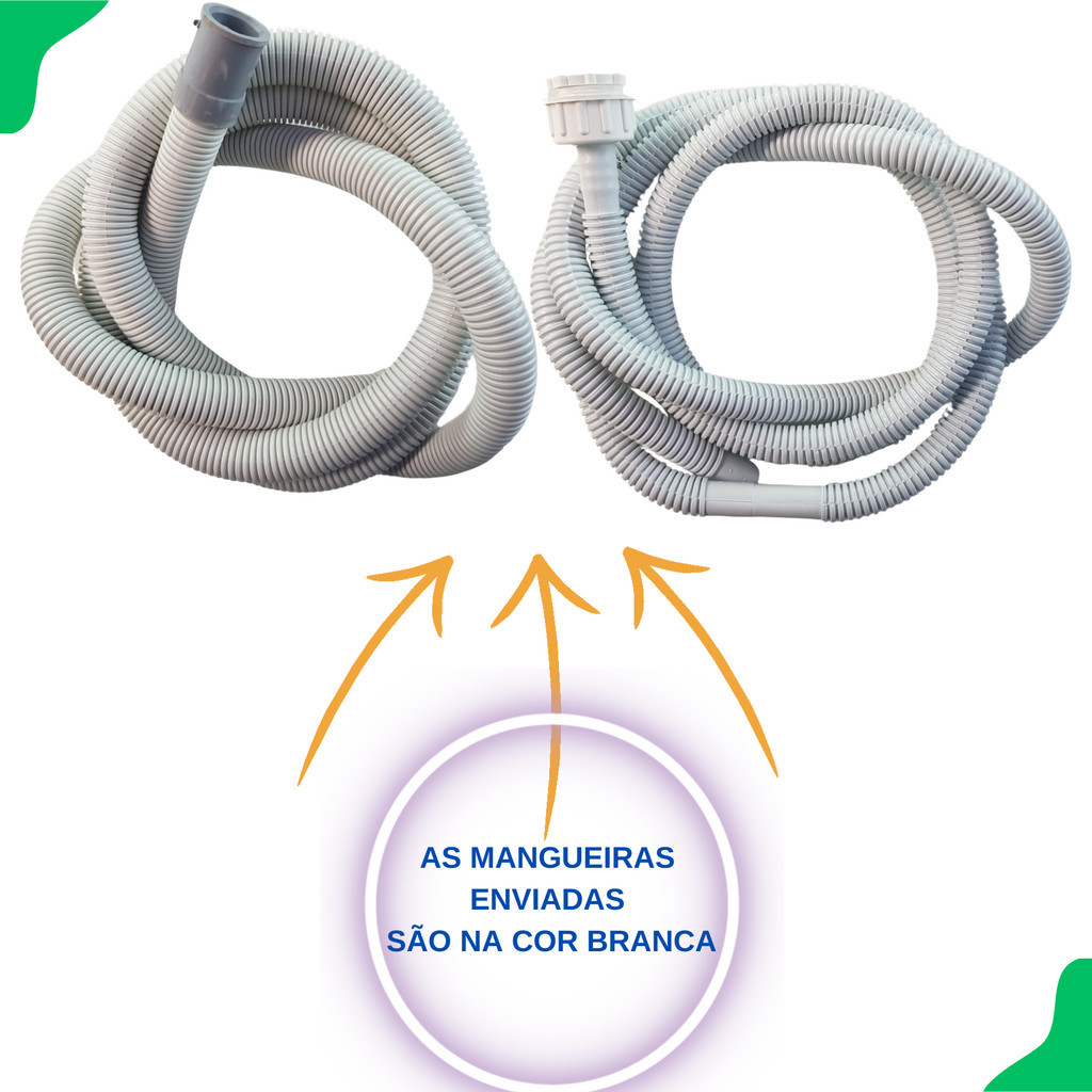 Kit Mangueira de Entrada e Saída 3m Universal para Tanquinho — Flexível e Resistente