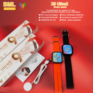 Smartwatch Original X9 Ultra Série 9 Bússola 49mm NFC GPS Esportivo Fitness Relógio Inteligente Para