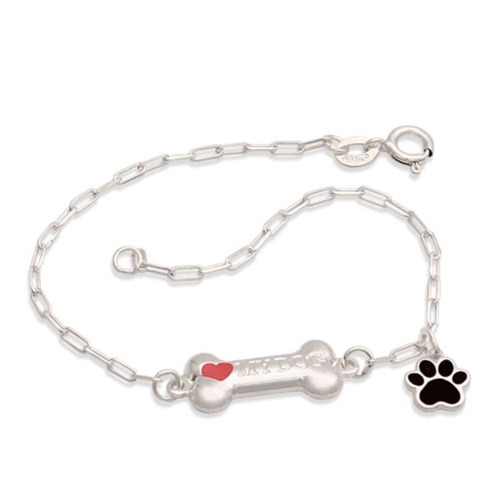 Pulseira I love my dog prata 925 - Fashion Accessories