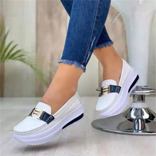 Temporada de outono Designer de Mulheres Sapatos Solteiros Grossa Sole Baixa Top Casual Caminhada Sapatos Femininos em Oferta na Shopee