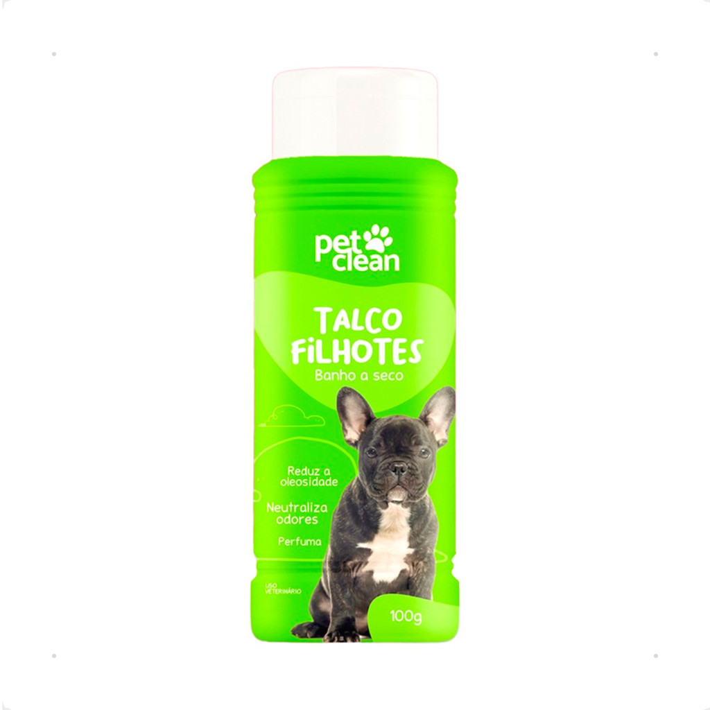 Talco Filhotes Banho a Seco Pet Clean - 100g - Pets