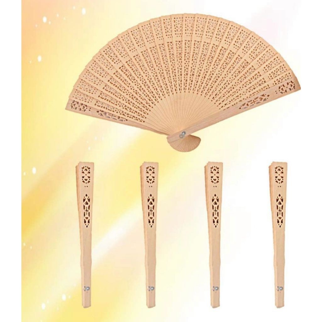3 Leque de Madeira Chinēs Oriental Lembrancinhas De Festa