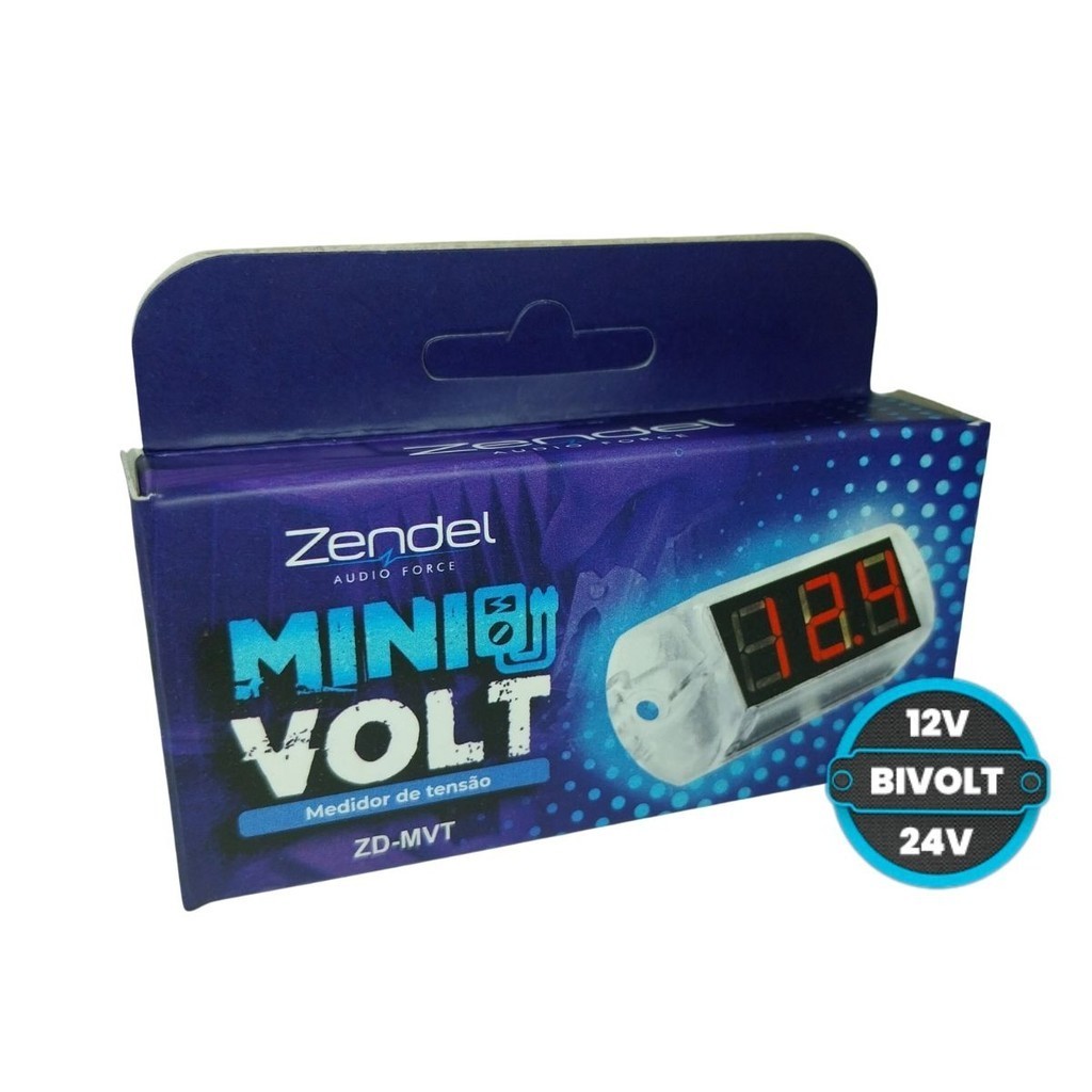 VOLTÍMETRO MINI 12V E 24V DIGITAL AUTOMOTIVO MEDIDOR TENSÃO BIVOLT MEDIDOR BATERIA COMPACTO