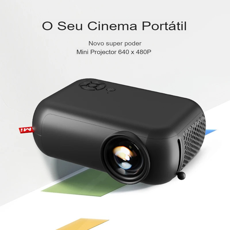 Mini Projetor LED portátil, A10, 3D, Vídeo, Casa, Cinema, Smart TV Box, 1080P, 4K Via Porta HD