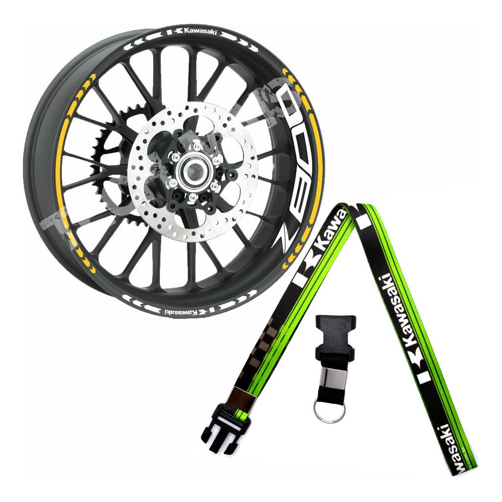 Kit Adesivos Refletivo de Rodas, Frisos E Cordão para Motos Kawasaki Z 800 Z800