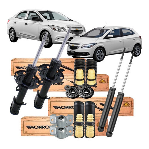 Par de Amortecedor Traseiro Original Monroe + Kit Batente Onix Prisma Cobalt Sonic - Spare Parts and Accessories for Vehicles