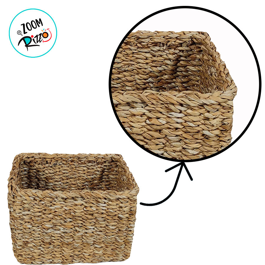 Detalhes do Cesta Decorativa Bage de Seagrass - 28x22x20cm - 1 unidade - Rizzo