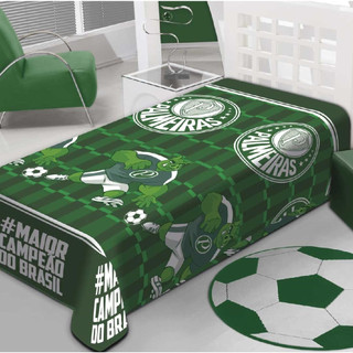 Manta Cobertor Solteiro Time Futebol Palmeiras Campeão Soft Microfibra 1,50 X 2,00m Jolitex em Oferta na Shopee