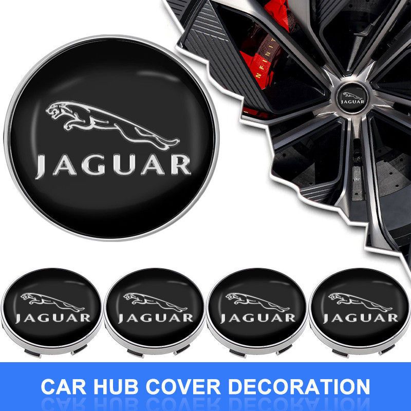4 Pcs 56mm/60mm Tampa Do Aro Carro Decalque Da Cubo Roda Pneu Adesivo Emblema Para Jaguar XF XE XJ F-PACE X-Type S E I X