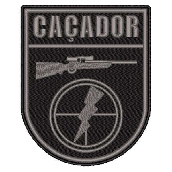 Bordado Breve Caçador Sniper Airsoft Cinza