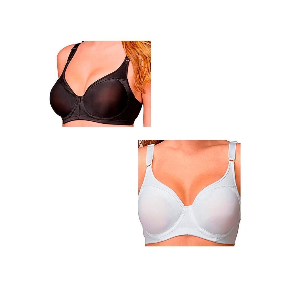 Kit com 2 Sutiãs com Aro e sem Bojo Support Control Demillus 64905 Taça C Colorido em Oferta na Shopee