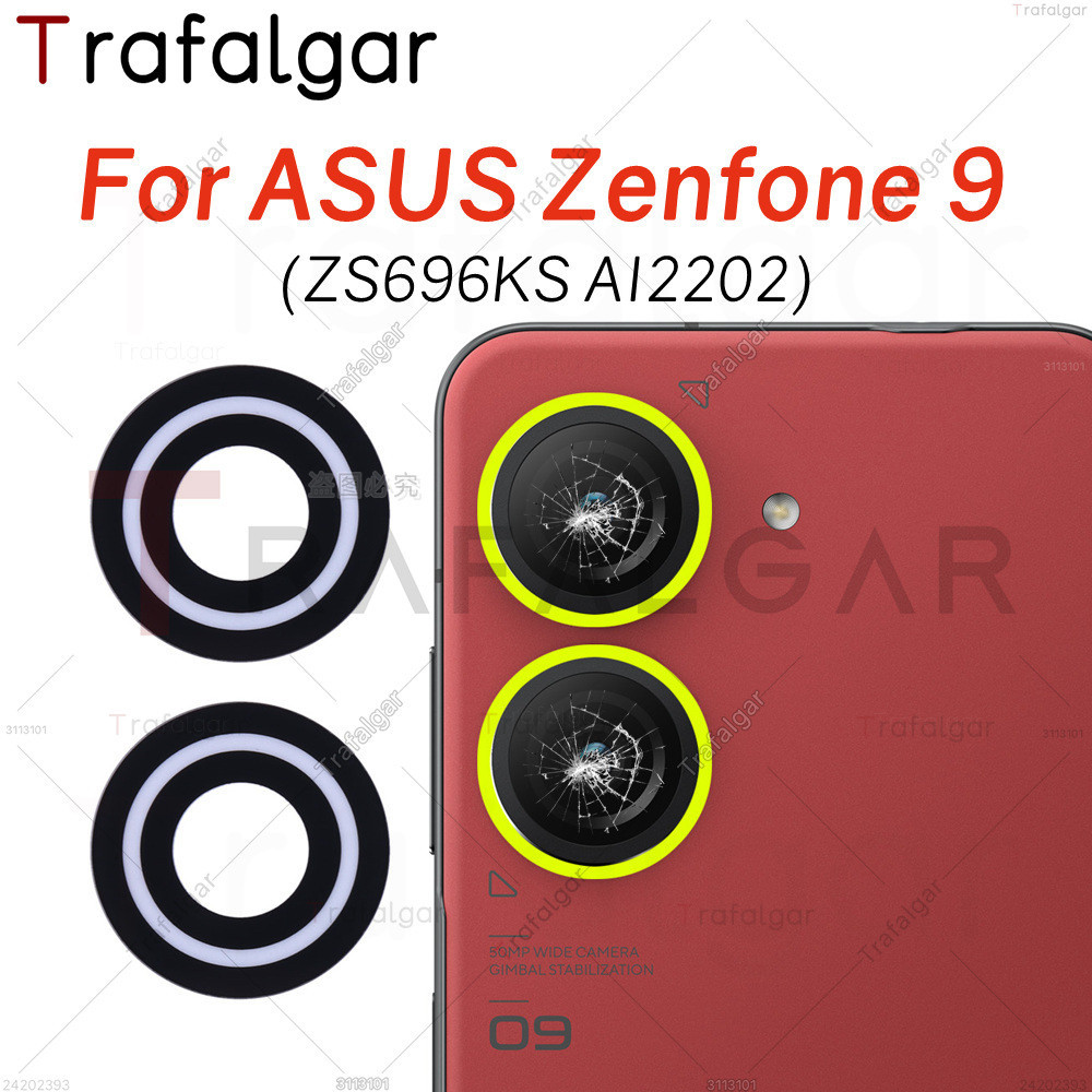 Lente De Vidro Da Câmera Traseira Para Asus Zenfone 9 9z ZS696KS AI2202 Substituição Com Adesivo