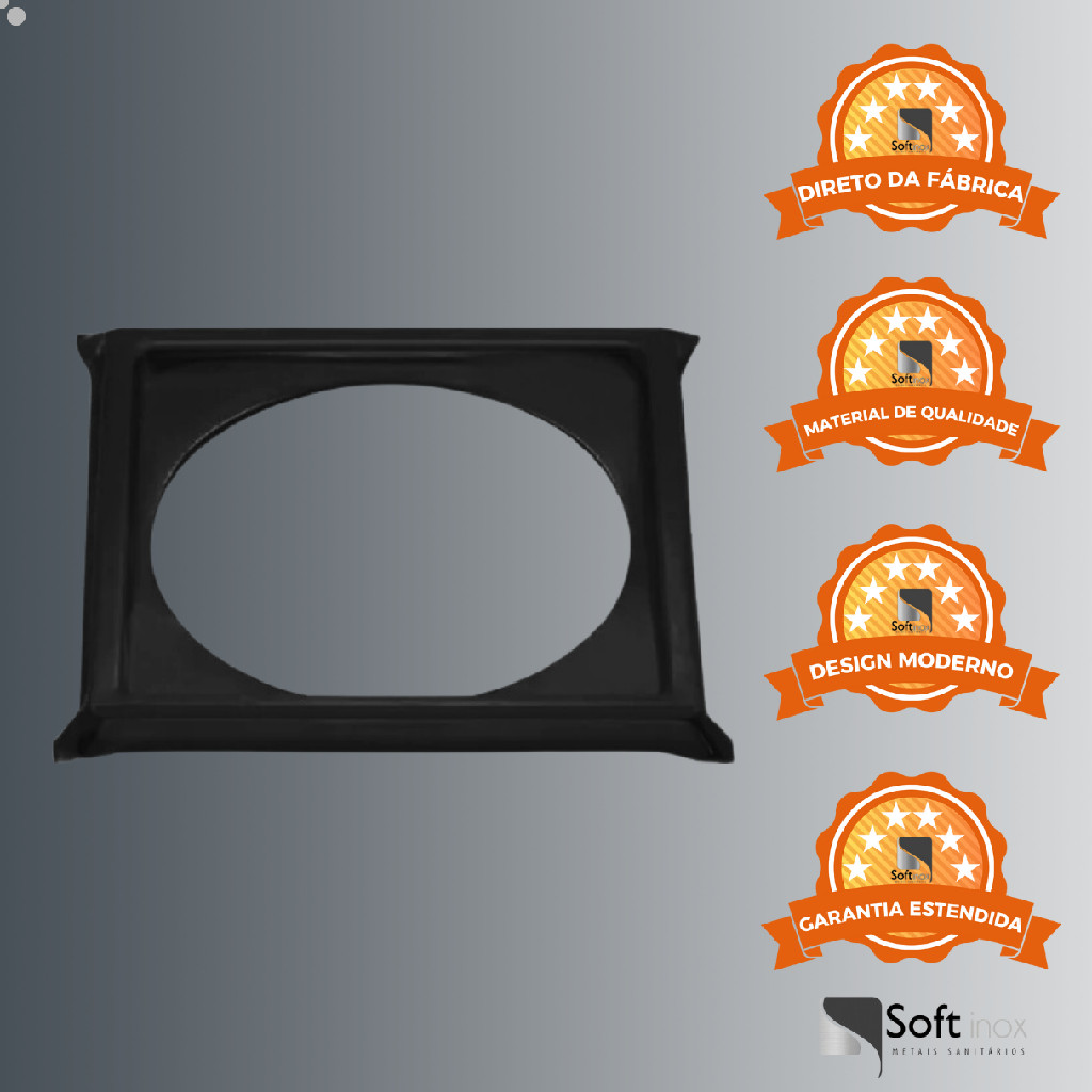 Porta Grelha Quadrado 15x15cm Preto Fosco