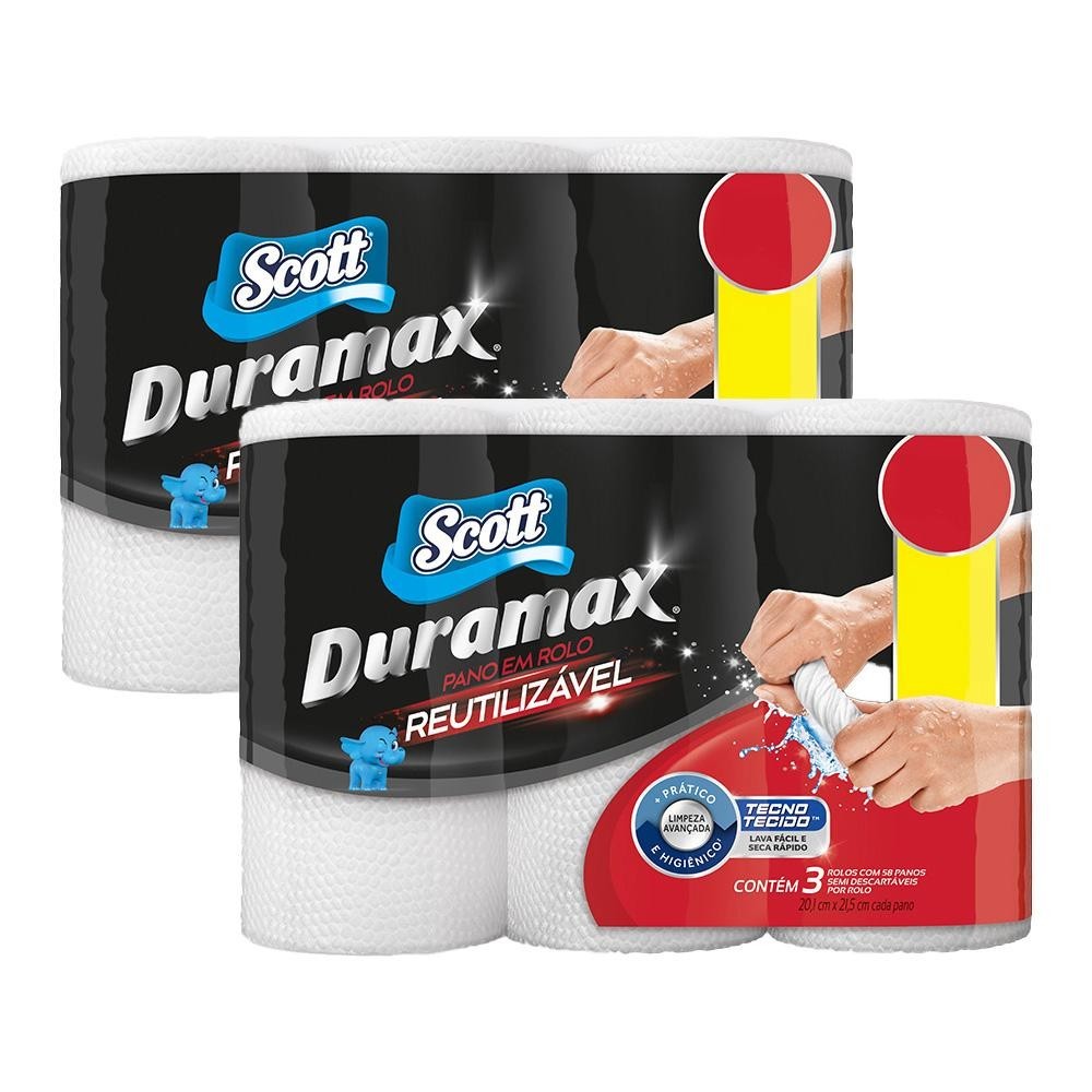 Kit 2 Panos Reutilizáveis Scott Duramax Rolo Branco 174un cada em Oferta na Shopee
