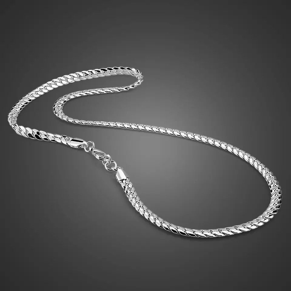 Corrente Colar OU PULSEIRA Masculino Tipo Cobra Aço Inox Legítimo Prata