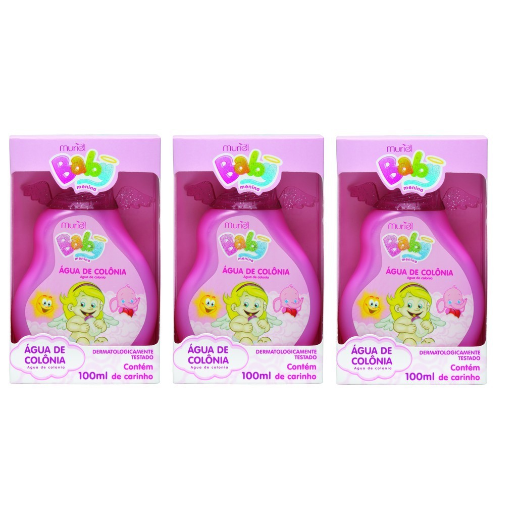 Kit 3 Unidades Água De Colonia Baby Menina Muriel 100ml