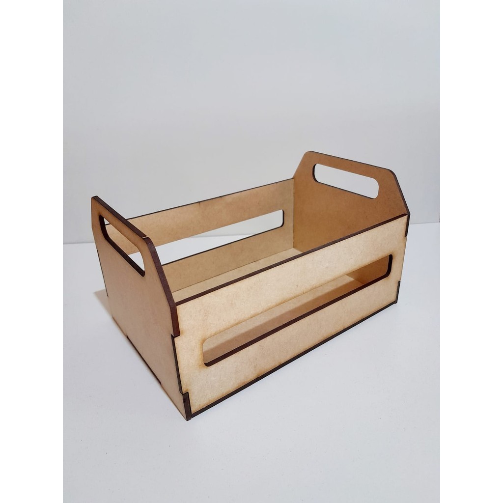 Kit 10 Caixotinhos Mdf 20x15x10 Modelo Liso Vasado - Feliz Dia das Mâes - Dia dos Namorados - Pascoa - mini caixote Cestinha Cesta caixas de feira MDF - Presentes Datas Especiais Lembrancinha Maternidade
