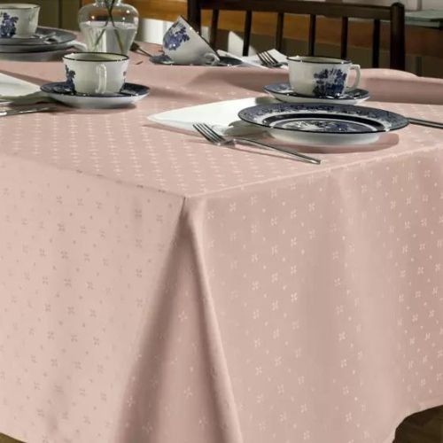Toalha Forro de Mesa Dohler Rosê Rosa redonda quadrada retangular 4 cadeiras 6 cadeiras 8 cadeiras