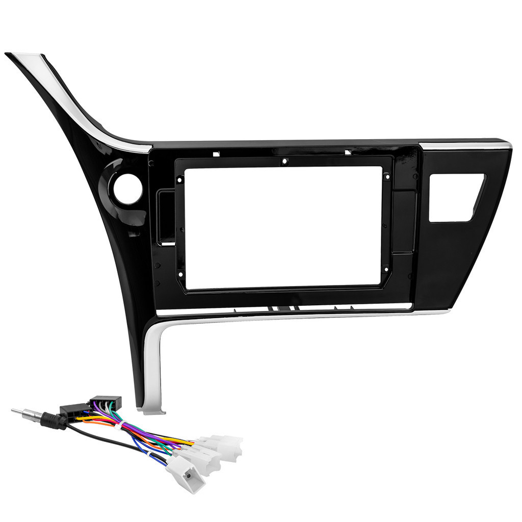 Kit Moldura Painel 10 Pol Corolla 2018 2019 2 Din Black Piano Chicote Som Plug Antena Sem Relógio Acabamento Prata em Oferta na Shopee