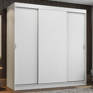 Guarda-Roupa Casal Madesa Reno 3 Portas de Correr - Branco em Oferta na Shopee