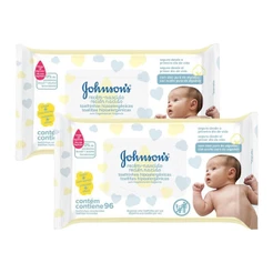 Kit com 2 Lenços Umedecidos Johnson's Baby Recém-Nascido Sem Fragrância com 96 unidades cada