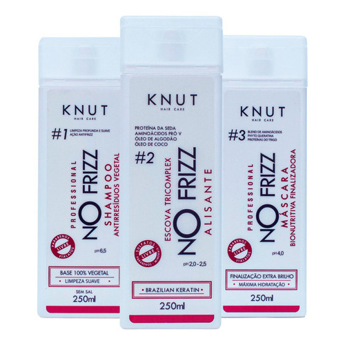 Kit Knut No Frizz Escova Tricomplex Alisante Nofrizz
