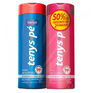 Kit Tenys Pé Baruel Original + Woman Talco 100g em Oferta na Shopee