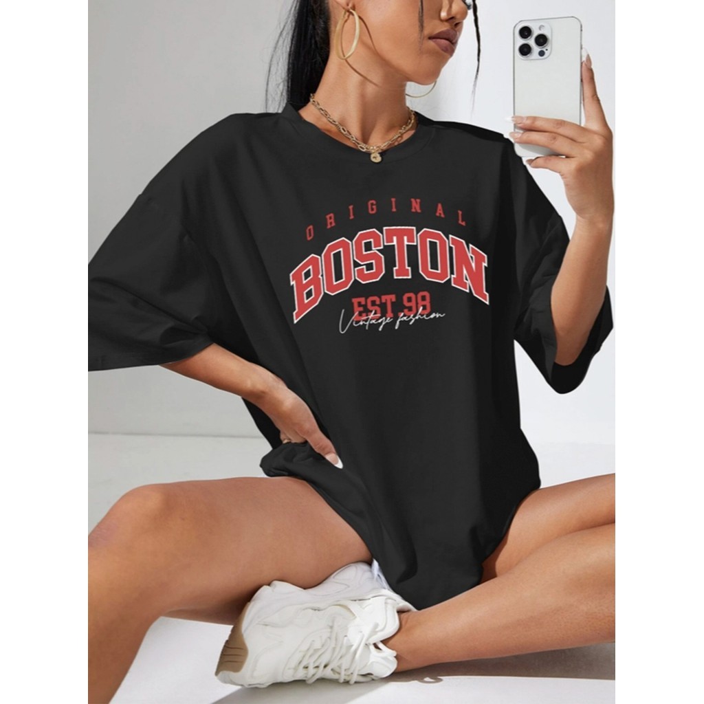 Camiseta Unissex Oversized Larga Swag Blusa T-Shirt Feminina MulherTecido Macio Leve Estampada