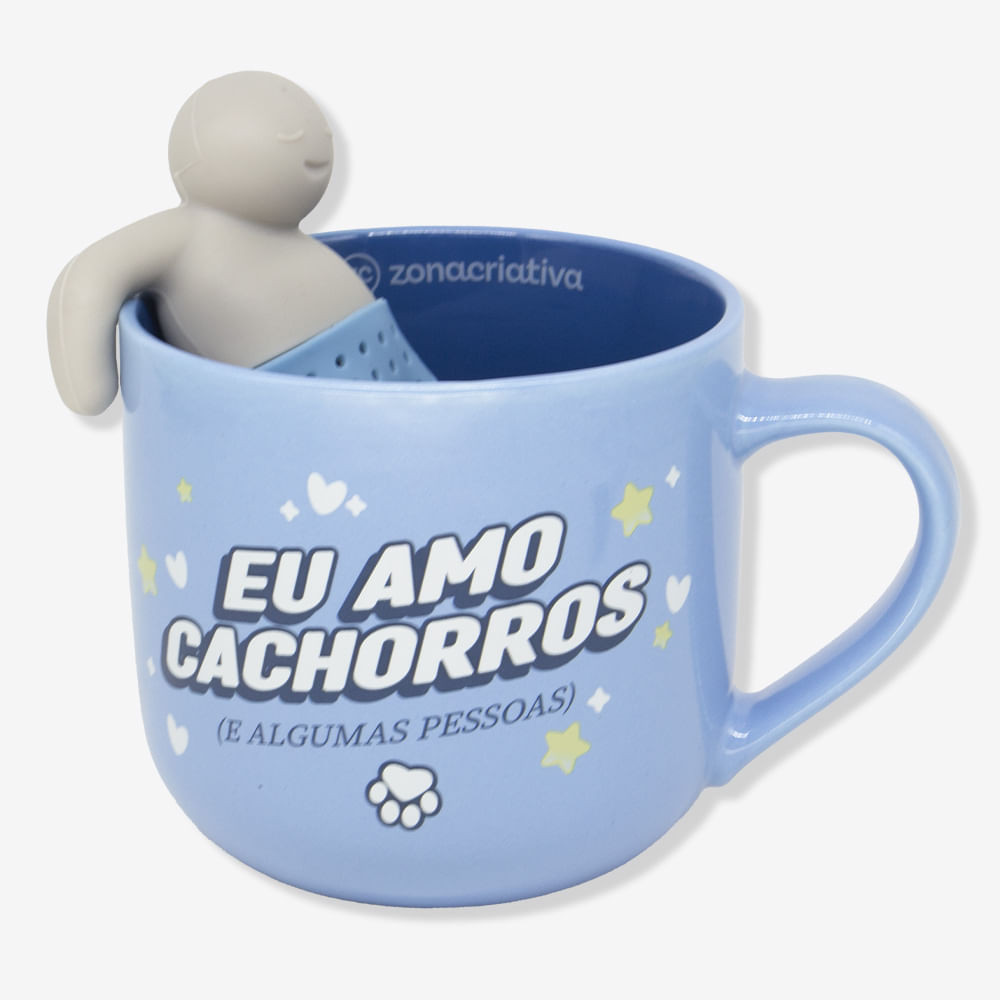 Caneca com Infusor Amo Dogs – Zonacriativa - Home & Living